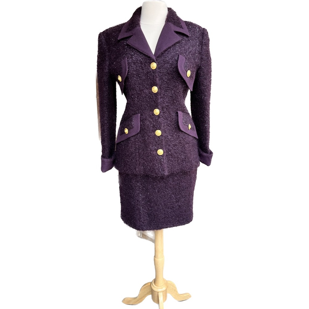 Women's Vintage late 90's French designer boucle suit